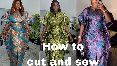 How to cut and sew this stylish BUBU KAFTAN style dress/ front slit bubu gown tutorial