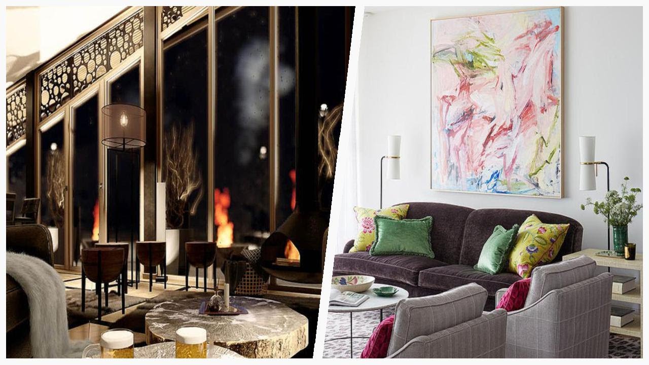 75 Multicolored Floor Living Space With A Hanging Fireplace Design Ideas You'll Love 🔴