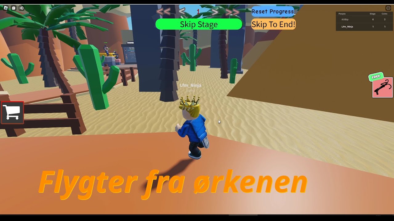 Flygter fra Ørkenen - 🏜️Escape The Desert Obby! - Dansk Roblox med 
