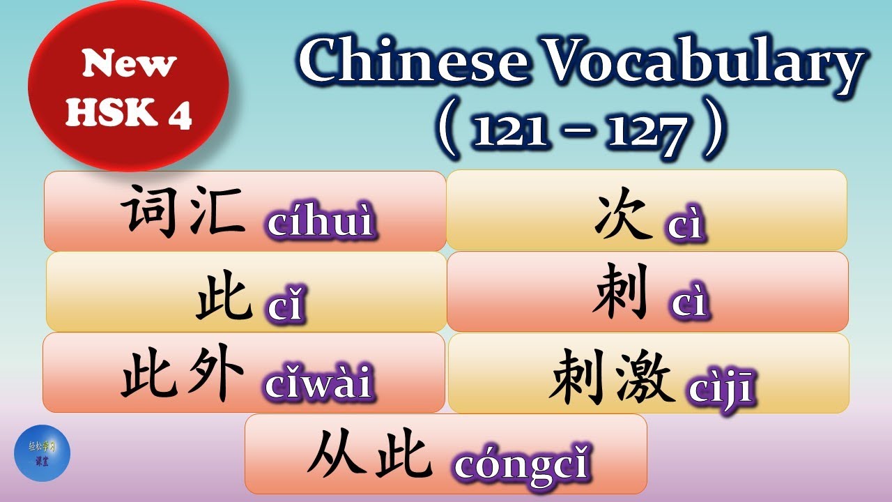 How to use 词汇此外次刺激从此 in Chinese Vocabulary Word Phrase Sentence Learn ...
