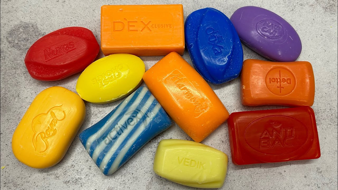 ASMR soap/ Dry soap cutting 🧡❤️💛💙💜/ Резка сухого мыла 