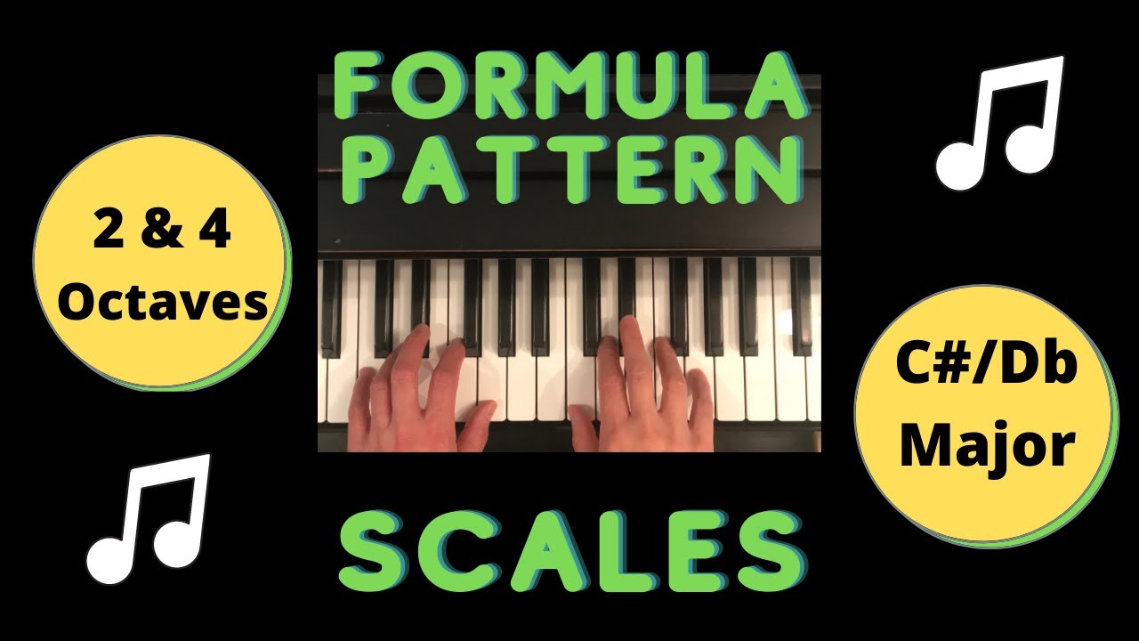 Formula Pattern Scale Db or C# Major: Piano Tutorial (2 octaves and 4 ...