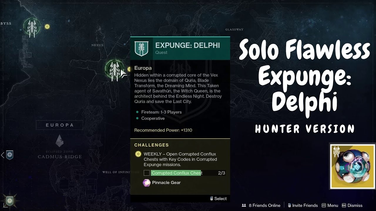 Solo Flawless Expunge: Delphi - True Variable triumph (Hunter) | Destiny 2