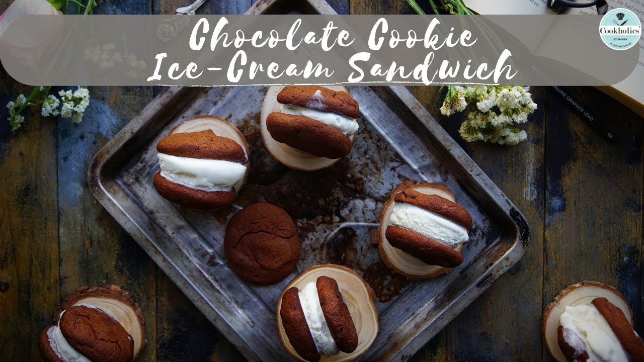 Eggless Chocolate Cookies Icecream Sandwich | बिना अंडा के चॉकलेट कुकीज आइसक्रीम सैंडविच | No Oven