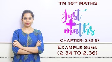 TN 10th Maths | Chapter 2 | Numbers and Sequences | Section 2.8 | Example sums | Part 2 | By Aarthy