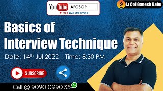 SSB I  Understanding Basics of Interview Techniques