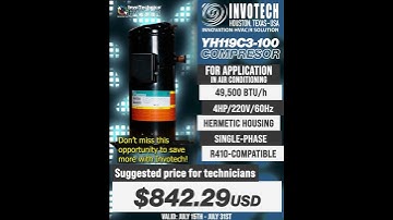 #INVOTECH Texas | Scroll YH119C3-100 for #airconditioning | #refrigeration #hvac #compressor