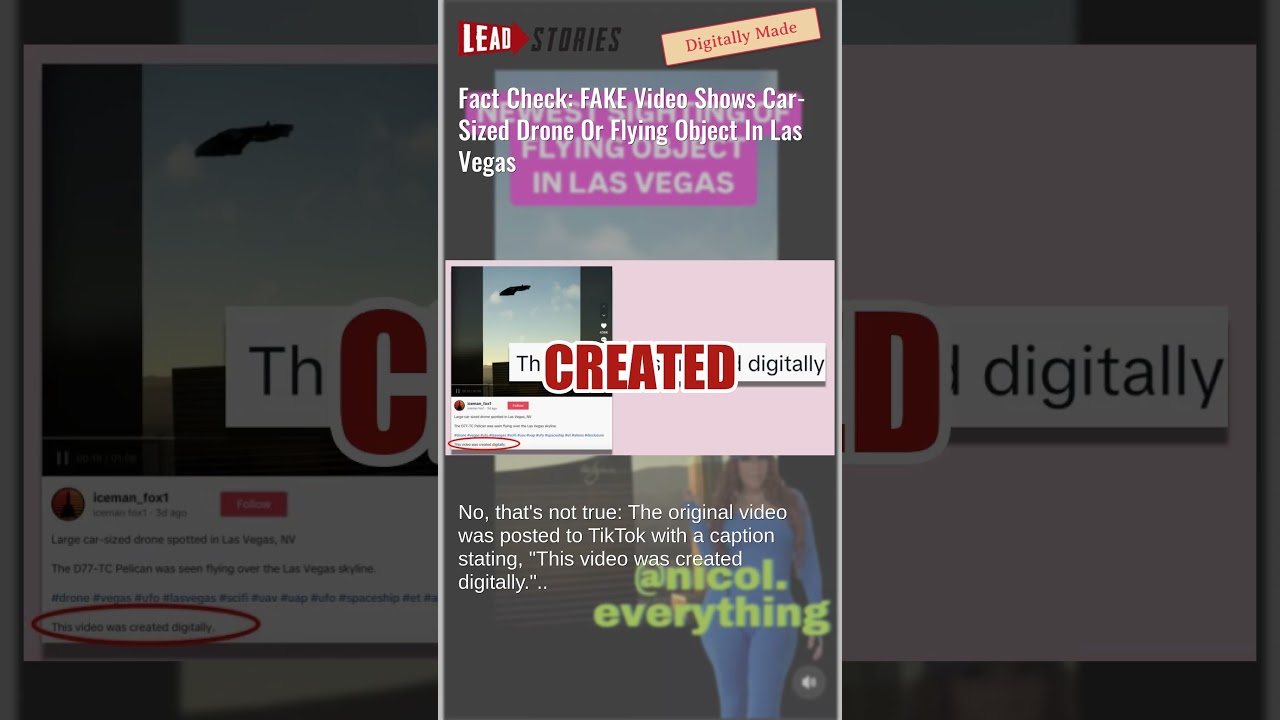 Fact Check: FAKE Video Shows Car-Sized Drone Or Flying Object In Las Vegas