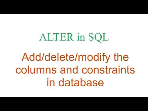 ALTER command in SQL