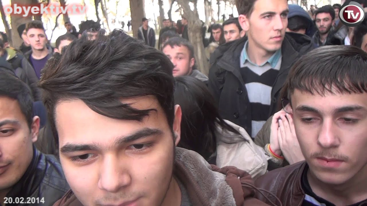 STUDENTS OF BAKU STATE UNIVERSITY HOLD A PROTEST