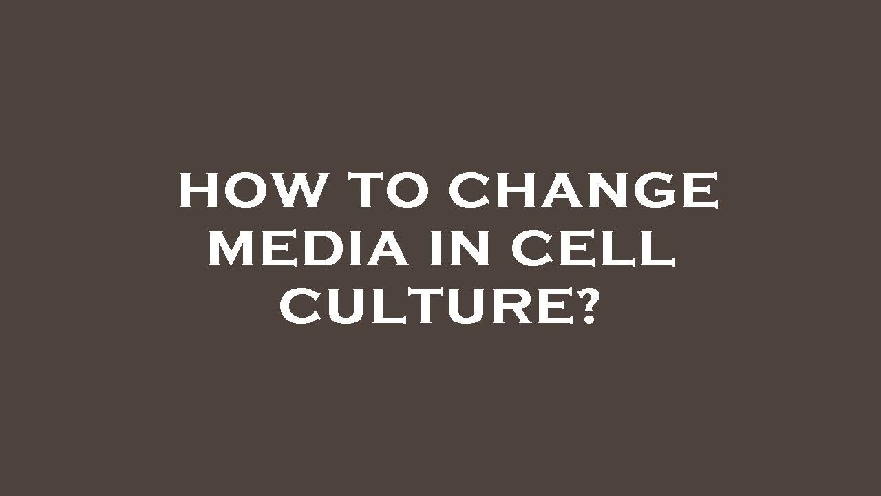 How to change media in cell culture? YouTube
