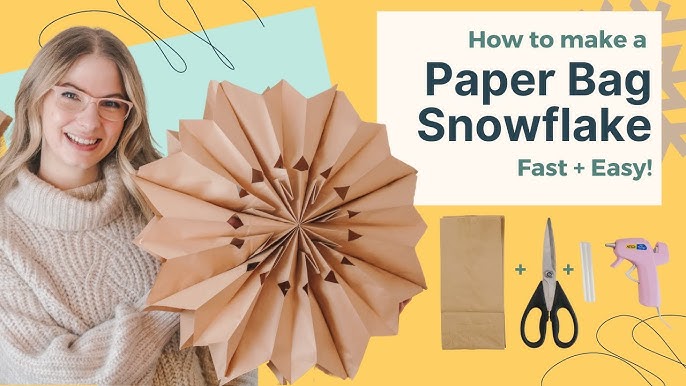 How To DIY Easy $1 Paper Bag Snowflakes — The Kwendy Home