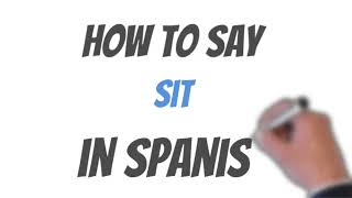 How To Say Sit In Spanish Wealth