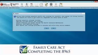 Affordable Care Act, Completing the 8965