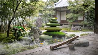 Cinematic ambient, organic textures, soft mallet percussion, echoing bamboo chimes