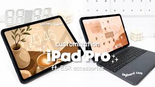 Aesthetic iPad Customization Cozy Brown Theme ESR Keyboard Case Screen Protector Setup