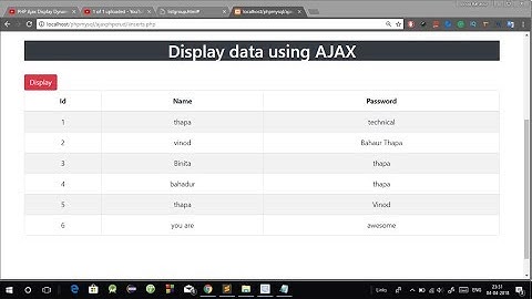 Select Data From Database Without Page Refresh Using Ajax jQuery PHP MySQLi in Tabular Format Hindi