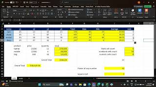 Excel Math & Count Functions Tutorial for Beginners | SUM, COUNT, AVERAGE in Excel