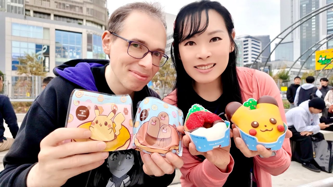 Dégustation Japon 🇯🇵 Mister Donut x Pokémon 🍩 Pikachu & Pokéball à Shibuya parc Miyashita