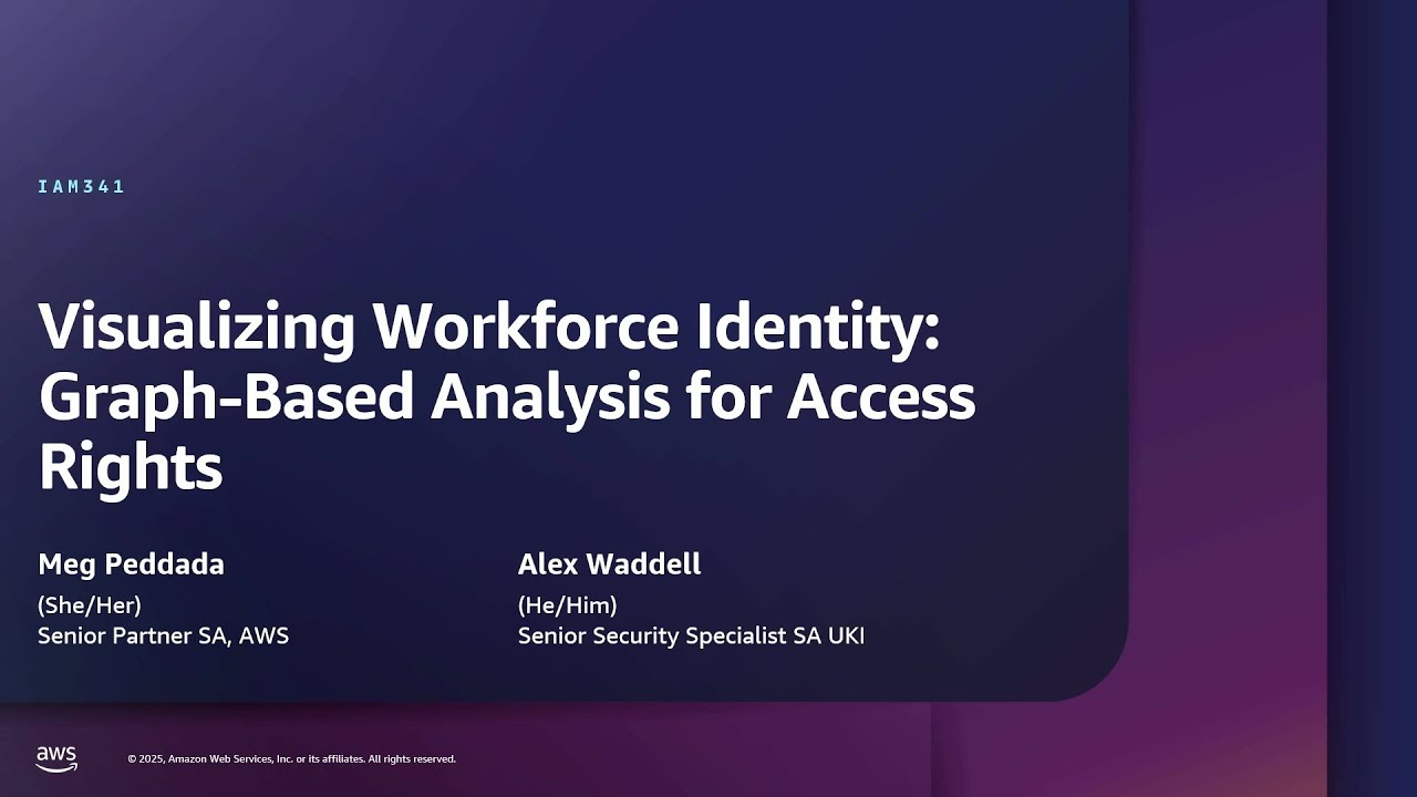 AWS re:Inforce 2025 -Visualizing workforce identity: Graph-based analysis for access rights (IAM341)