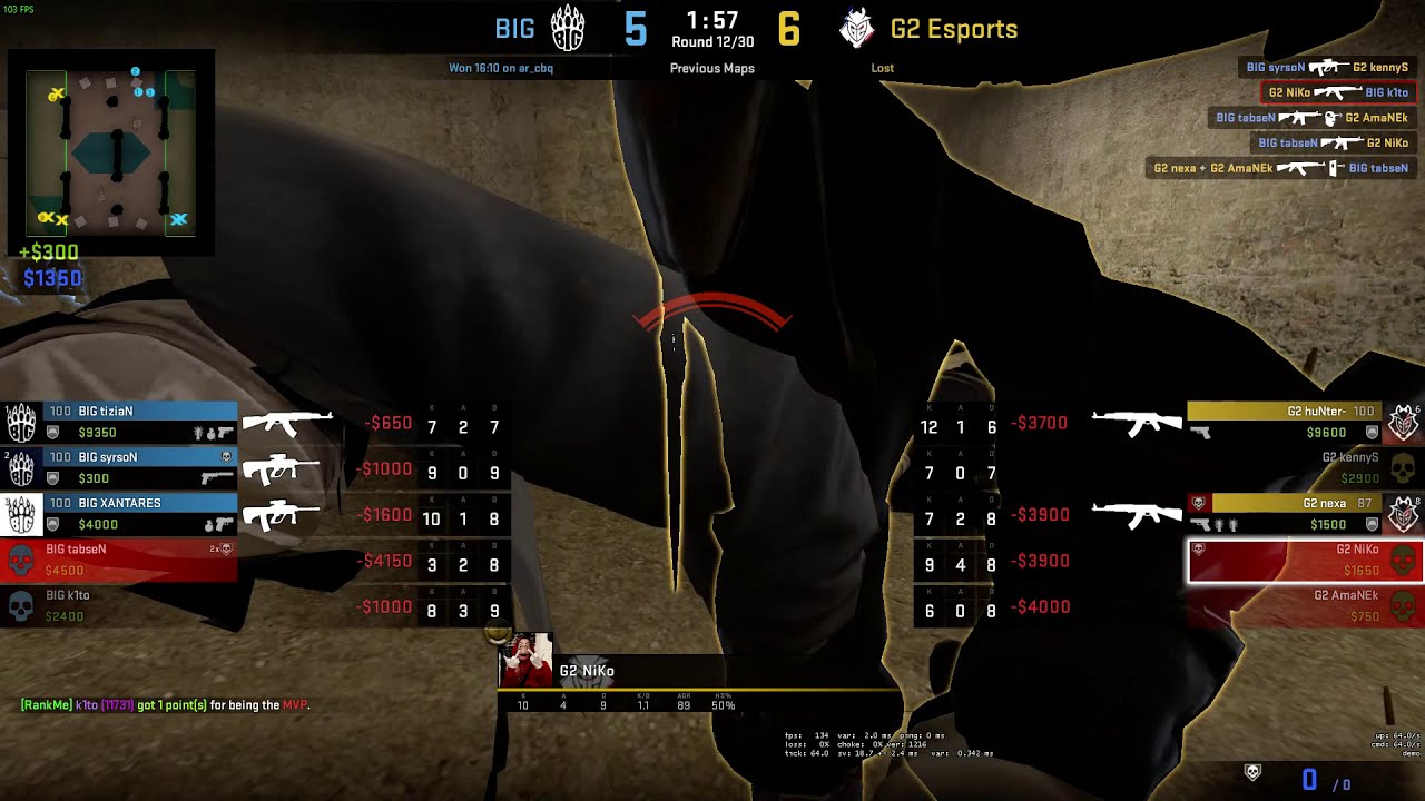 CS:GO BOTs - G2 NiKo vs BIG