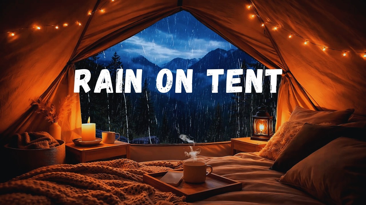 Rain on Tent at Night 🌧️⛺ 10 Hours Cozy Camping Rain Sounds for Deep Sleep & Relaxation