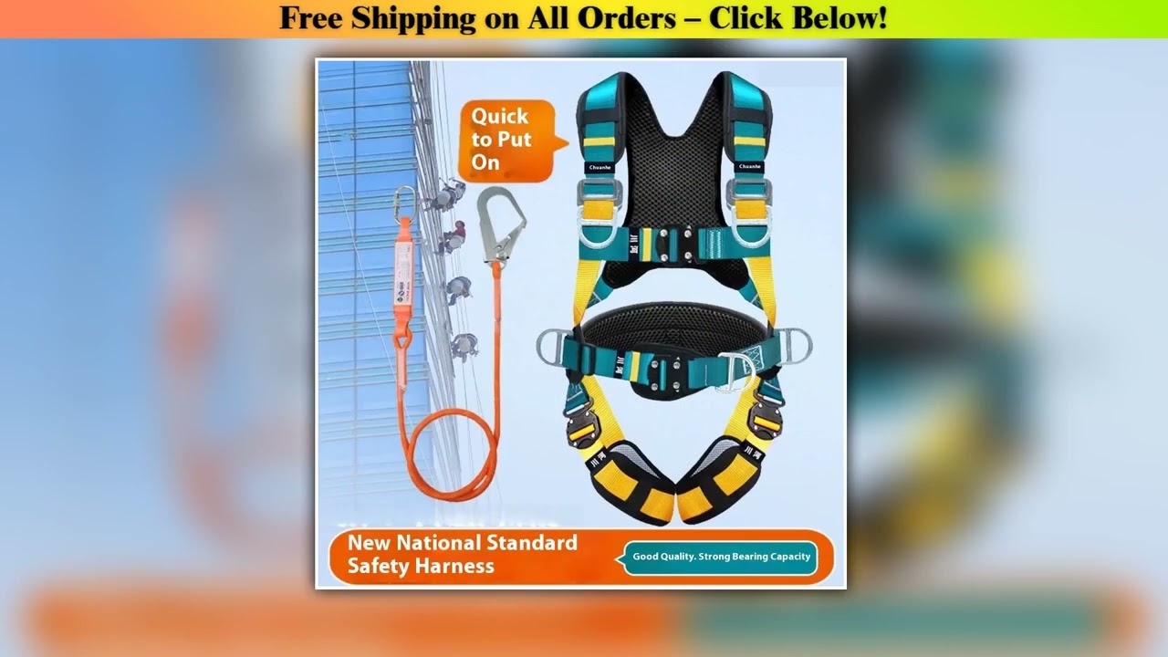 CE Certified 5-Point Safety Harness  Dual Hooks And Shock Absorber for Roofing AC Installation