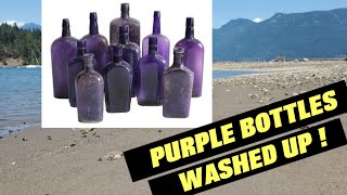 PURPLE ANTIQUE BOTTLES Found MUDLARKING On REMOTE SHORE