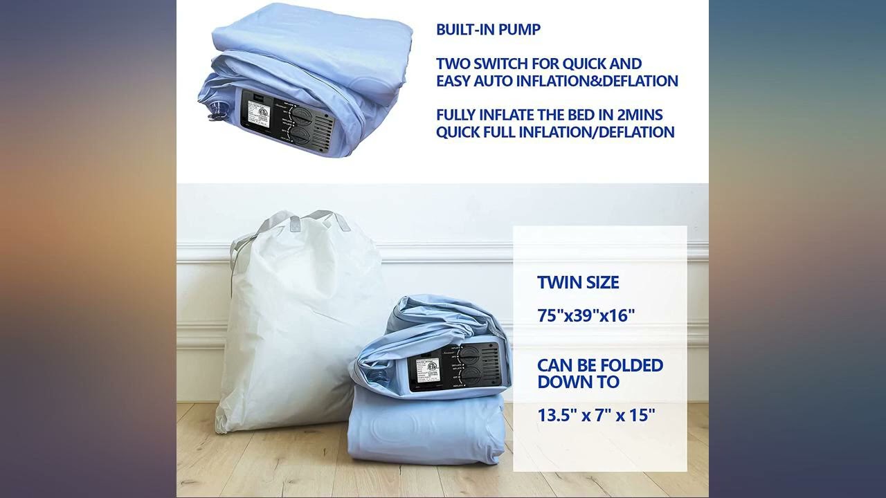 SWANAIR Queen Air Mattress Auto Fast Inflate and Deflate with Built-in Pump 18" review