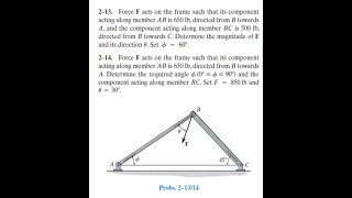 2-13  problem solved| Statics Engineering textbook
