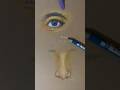 Drawing realistic eys and nose using Prismacolor and kraft paper. #drawing #shorts #coloredpencils