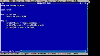 Program LUAS SEGITIGA (Triangle Area) dengan TURBO PASCAL