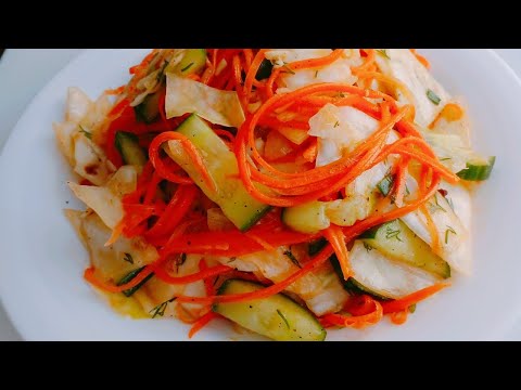 🥕КОЧАН КАПУСТЫ И Одна Морковка. ! ОБАЛДЕННАЯ КАПУСТА По- КОРЕЙСКИ !🍲