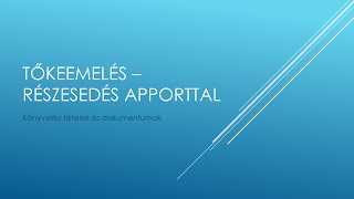 Tőkeemelés Részesedés Apporttal