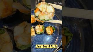 घर पर बनाया Viral Sushi Roll 🍣🔥 #shorts #shorts #youtubeshorts #sushi #sushiroll #viralrecipe