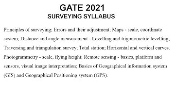 0 SURVEYING INTRODUCTION OF COURSE (SURVEYING/GATE 2021/PREVIOUS YEAR SOLUTION)