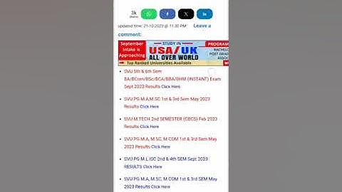 SVU UG  5,6th semester results 2023