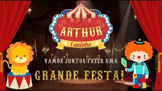 Convite Circo Animado Menino Em Vídeo Com Foto E Música