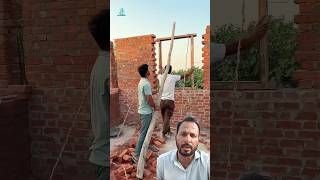 wood window frame setting mistri #construction
