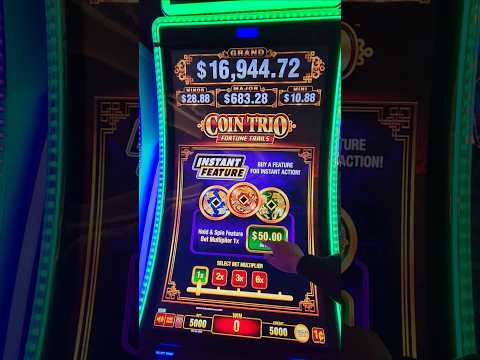 50 dollar Instant Feature on Coin Trio slot machine in Las Vegas