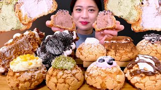🍪Cookie Choux😍[Croffle,Nutella,Lotus,Blueberry,Matcha,Tiramisu] Mukbang