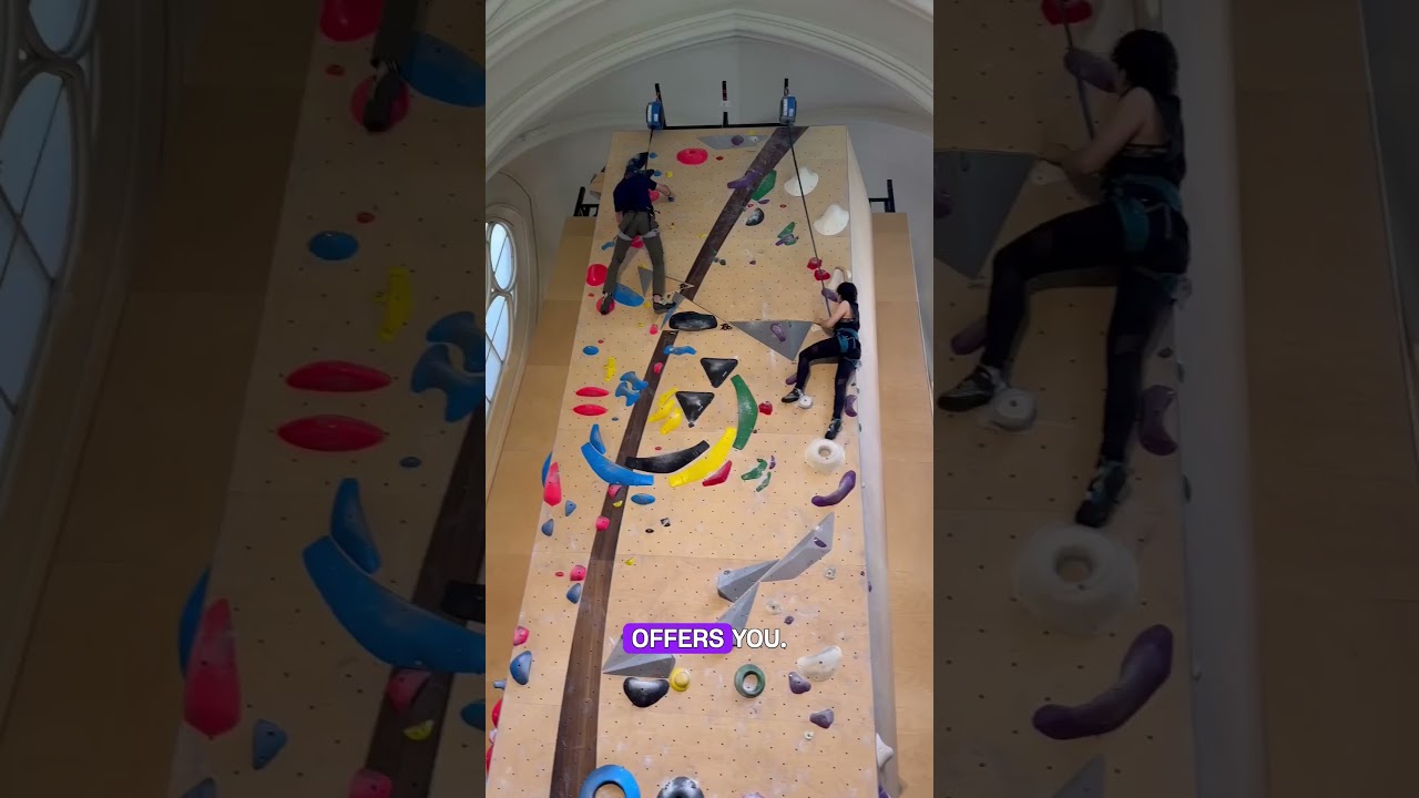 A climbing gym in a chapel in Paris !