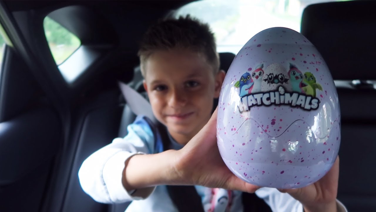 BUNCHEMS HATCHIMALS Toy BIG Surprise Egg In a Car Opening