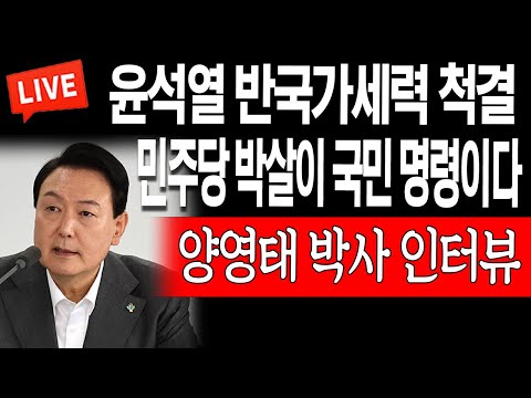 (특별인터뷰) 민주당 박살이 국민 <strong>명령이다</strong>! 윤석열 반국가세력 척결! (양영태 박사) / 2023.04.04