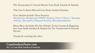 The Turnaround of General Electric Case Study Solution & Analysis
