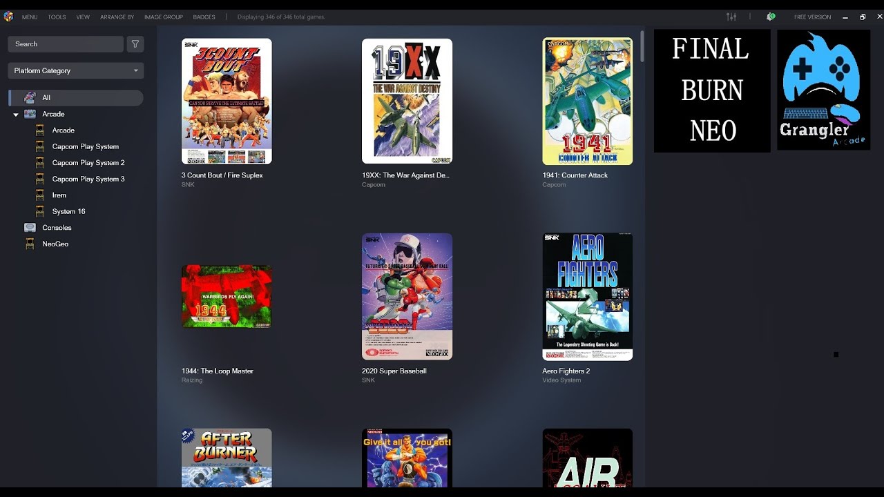 Final Burn Neo Launchbox 350 Roms CPS/1/2/3 Arcade/Irem/System 16/Neo Geo.