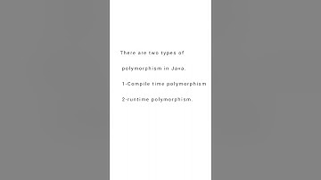 types of polymorphism in Java| types of polymorphism | java