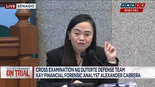 WATCH: Defense counsel Ferrer grills Alex Cabrera on background, expertise in cross-examination |ANC
