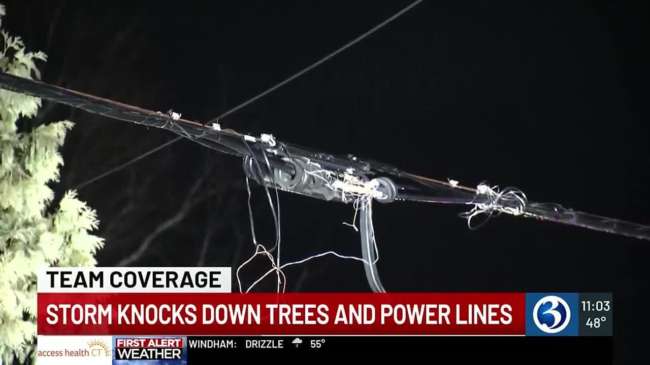 Storms knock down trees and power lines in southeastern Connecticut