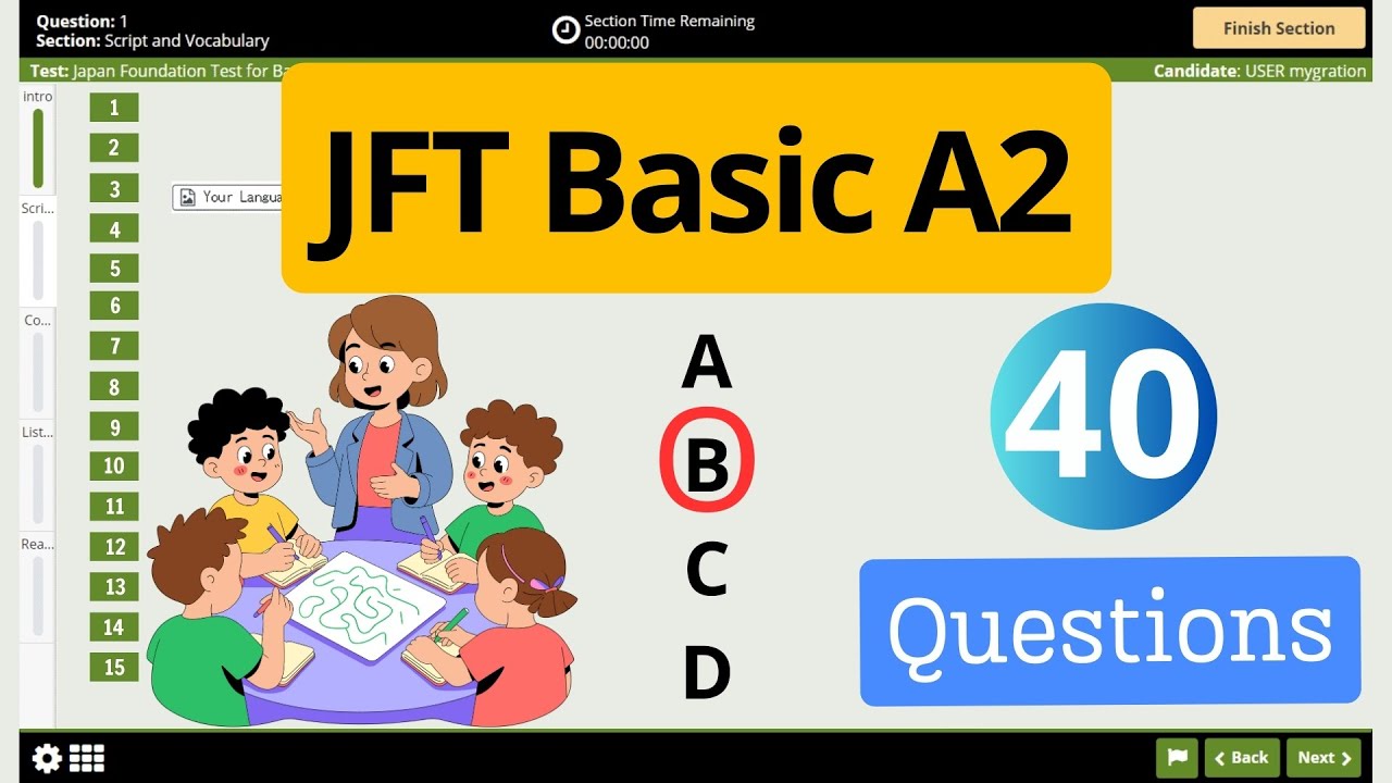 JFT Basic A2 Sample Test With Answers | Japanese Exam Practice #42